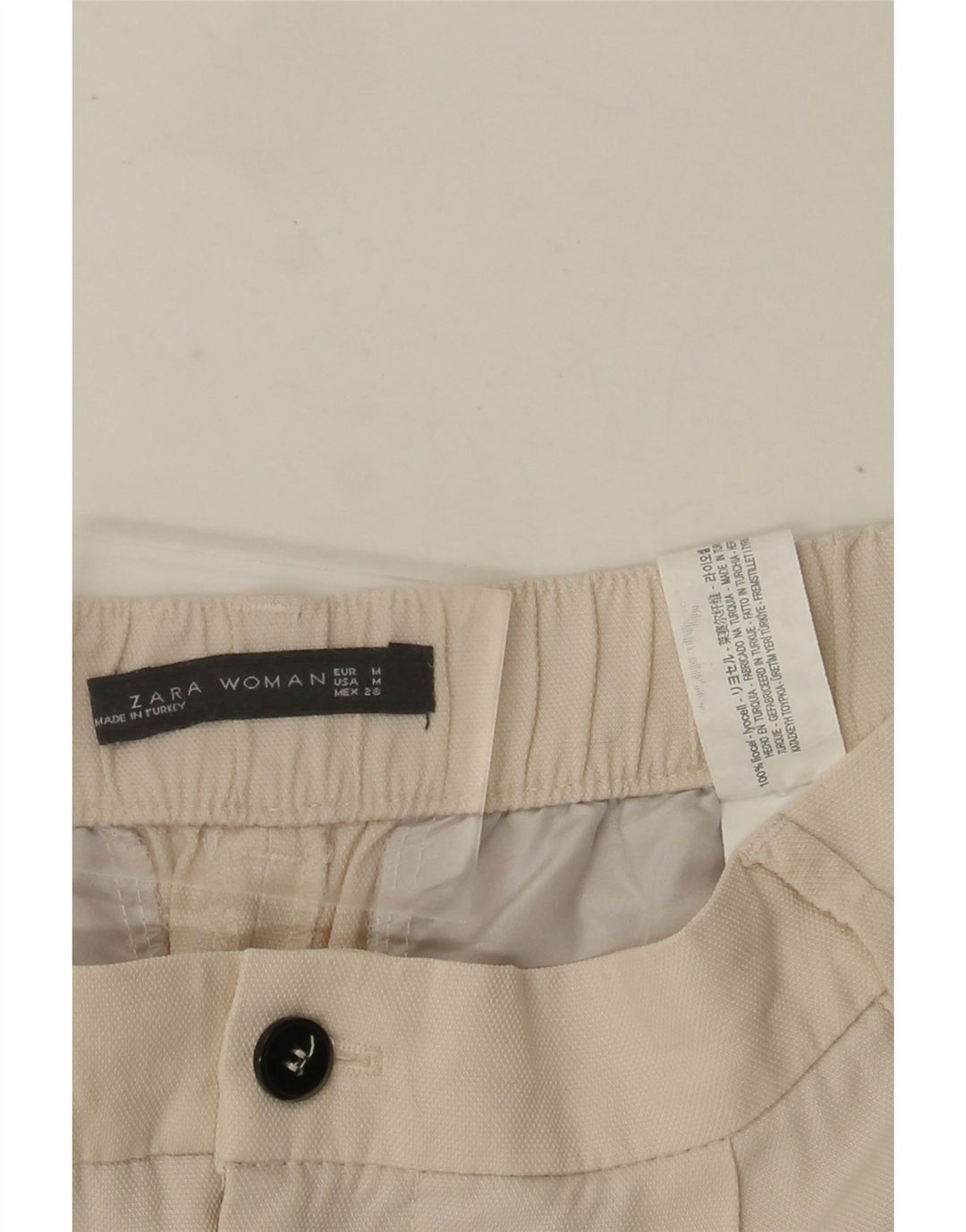 ZARA Dame Pegged Capri Bukser Medium W28 L22 Beige Lyocell