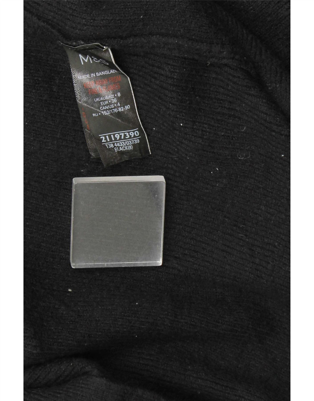 Marks & Spencer Womens Longline Open Cardigan Sweater UK 8 Small Black