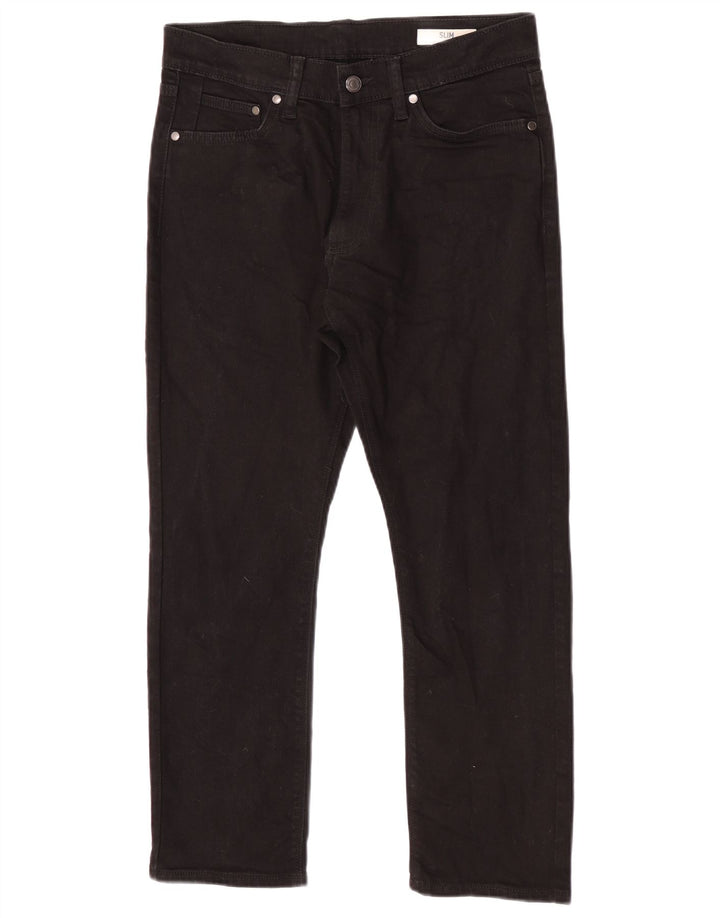 Marks & Spencer Herre Slim Jeans W30 L27 Sort Bomuld