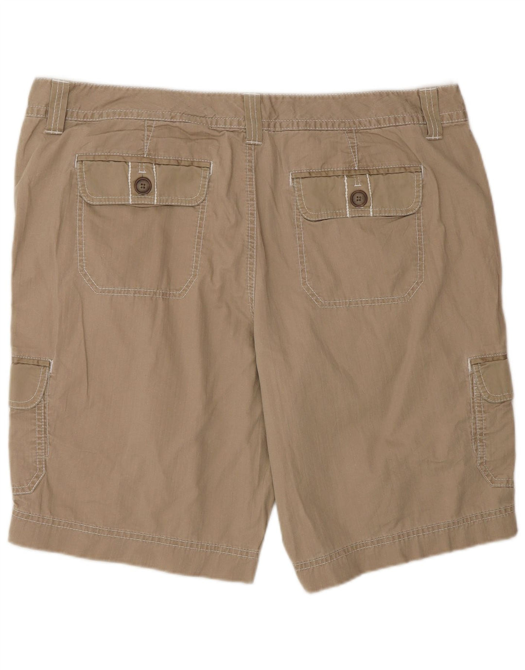 Eddie Bauer Dame Petite Cargo Shorts US 18 2XL W38 Beige Bomuld