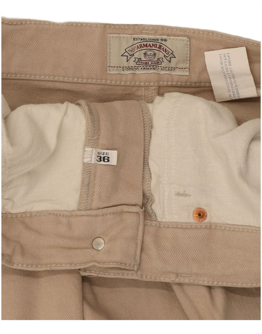 Armani Straight Casual Bukser til mænd W36 L27 Beige