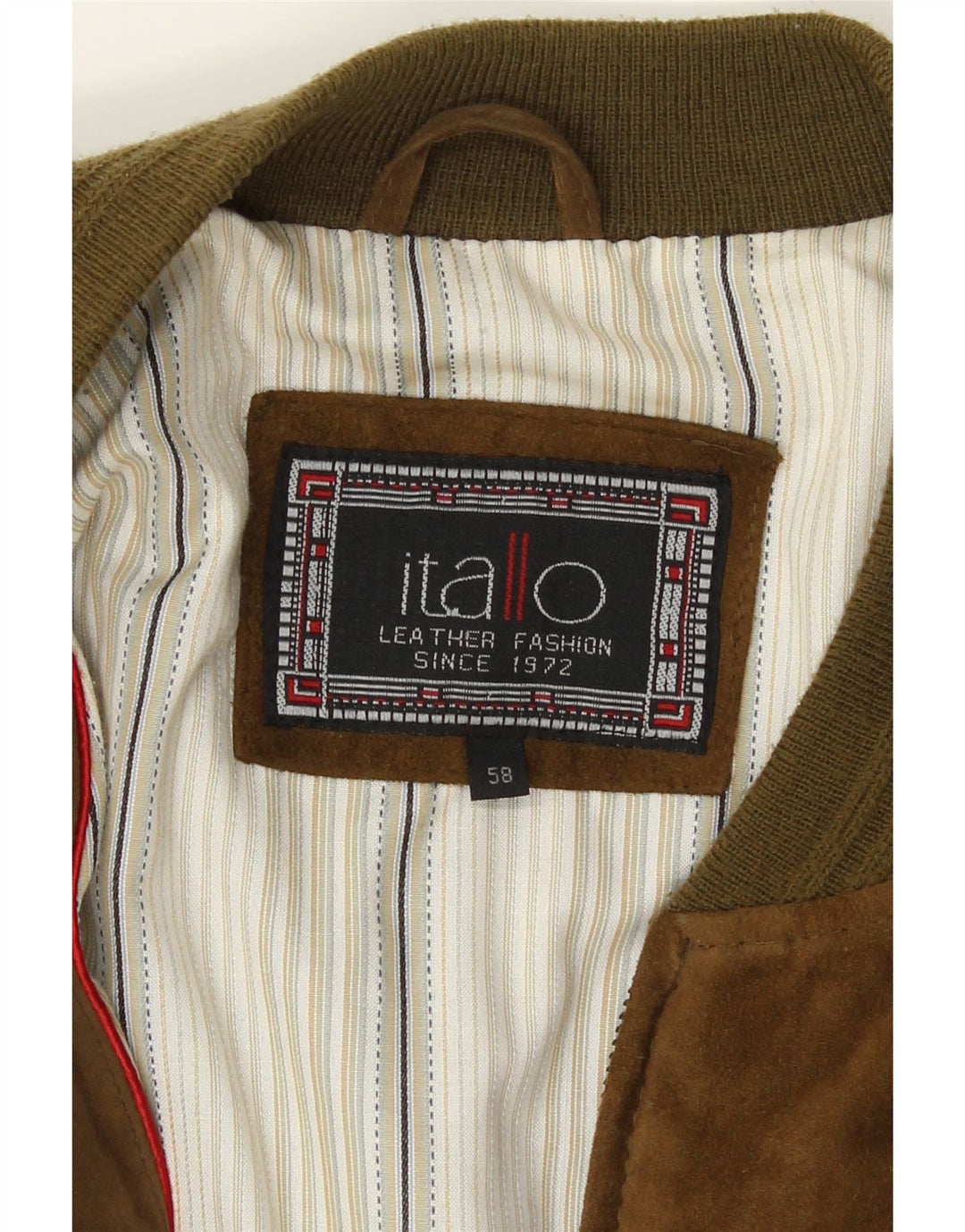Itallo Herre Ruskind Bomber Jacket IT 58 4XL Brunt Læder