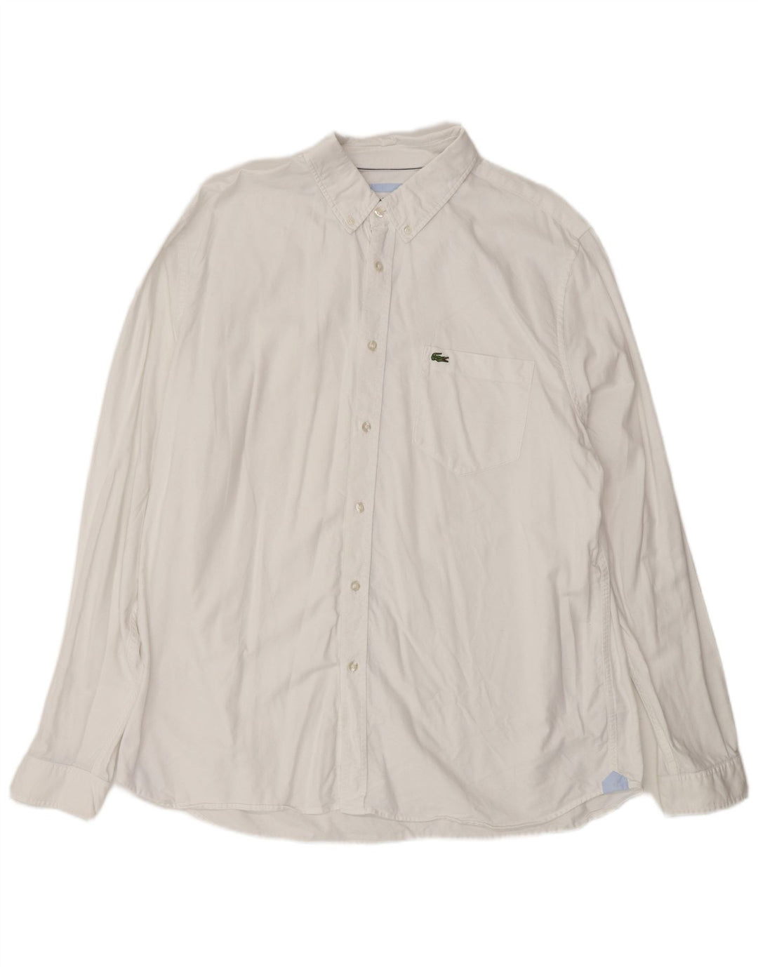 Lacoste Herre Regular Fit skjorte str. 44 XL Hvid bomuld
