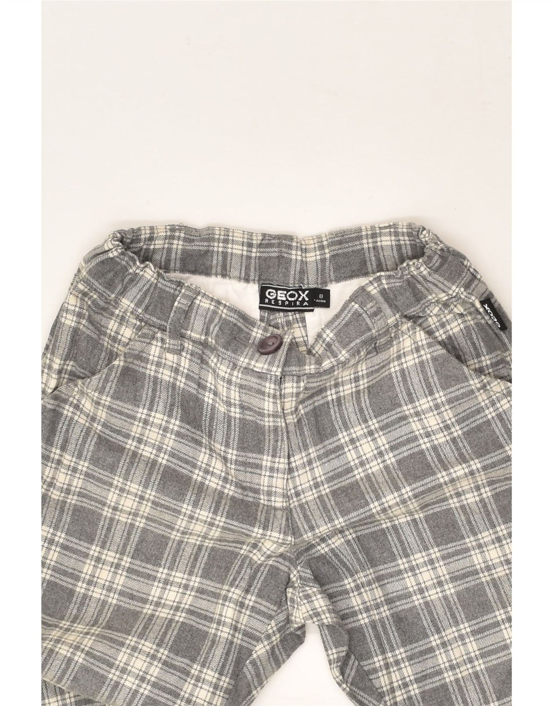 GEOX Boys Casual Shorts 7-8 Years W24  Grey Check Cotton | Vintage Geox | Thrift | Second-Hand Geox | Used Clothing | Messina Hembry 