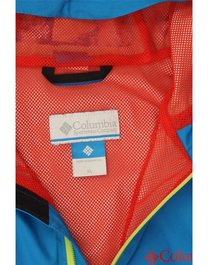 Columbia Regnjakke med hætte til kvinder UK 18 XL Blå Polyester