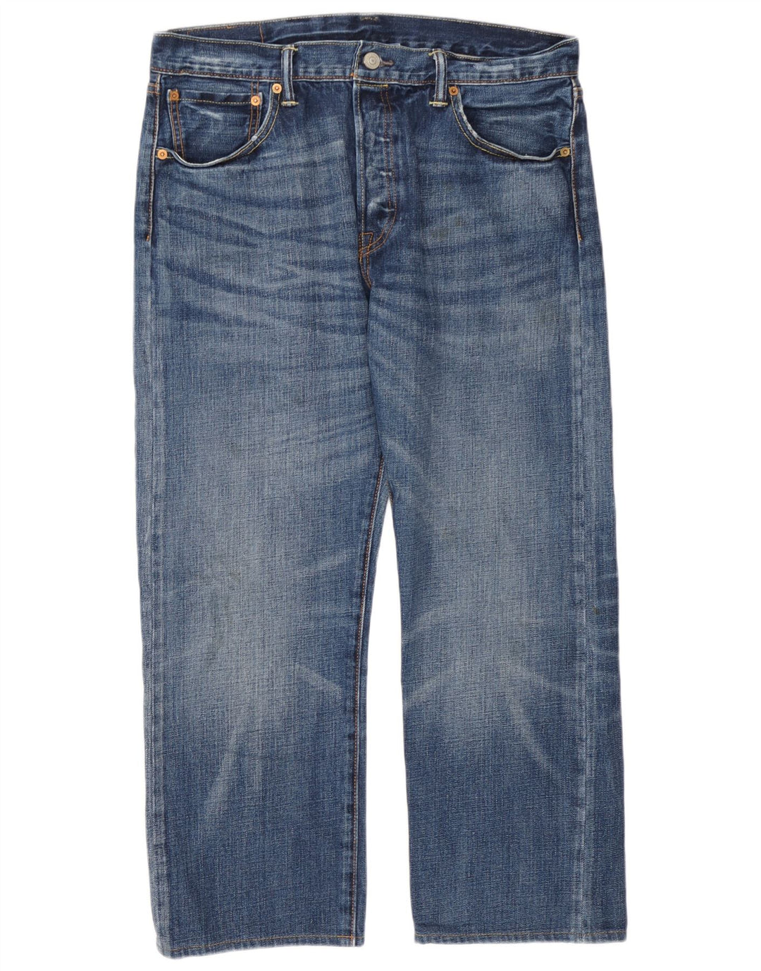 Levi's Mens 501 Cropped Jeans W34 L25 Blå