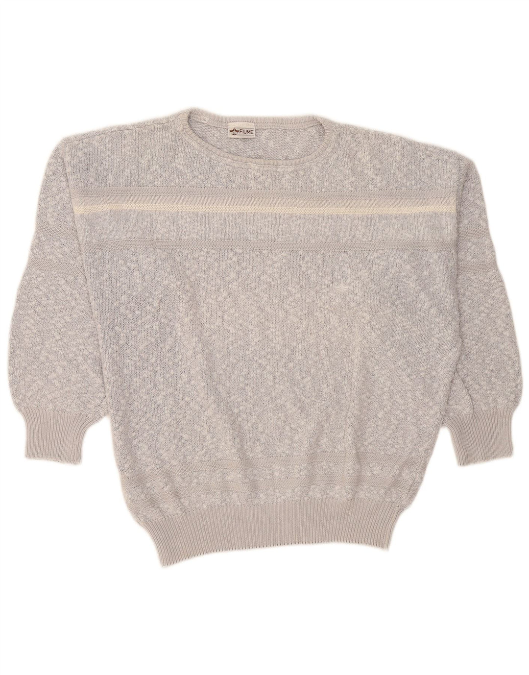 Fiume Herre Loose Fit Crew Neck Jumper Sweater IT 50 Medium Grey Flecked