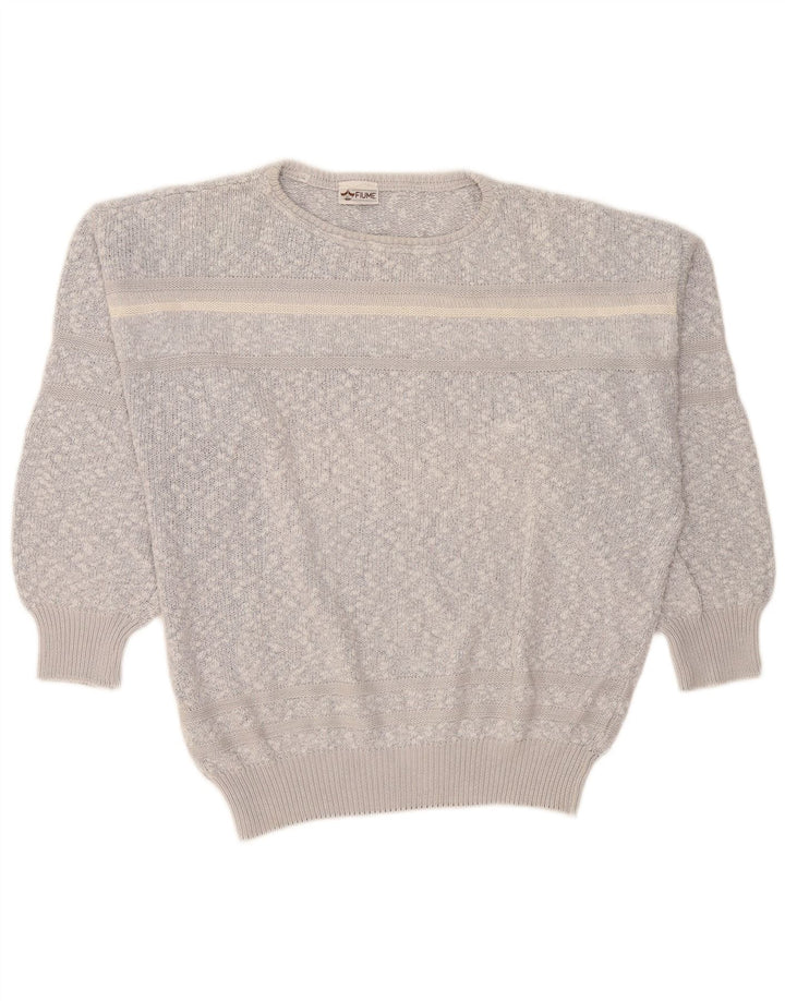 Fiume Herre Loose Fit Crew Neck Jumper Sweater IT 50 Medium Grey Flecked