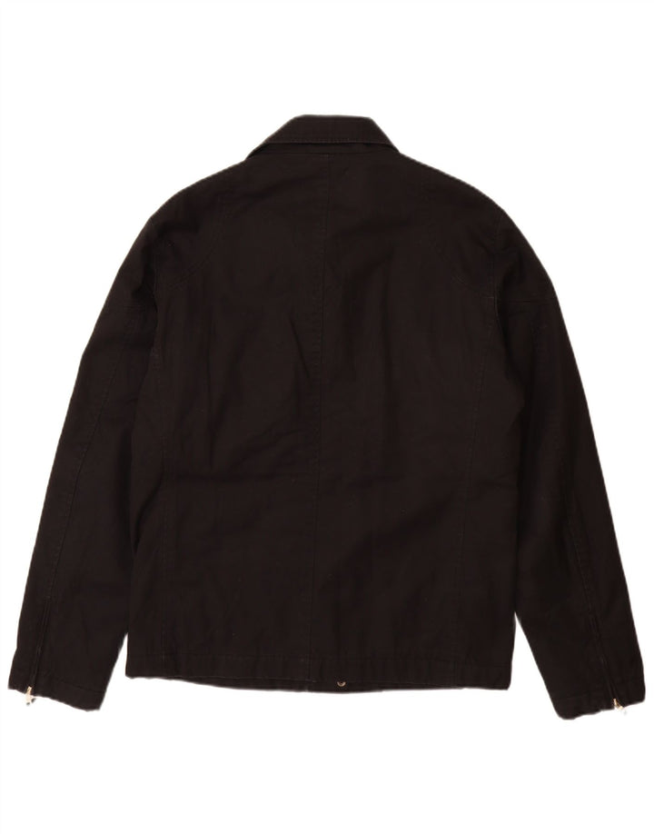 ZARA Herre Utility Jacket UK 38 Medium Sort Bomuld