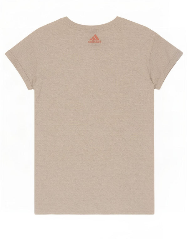 Adidas Dame Grafisk T-Shirt Top UK 14 Medium Grå
