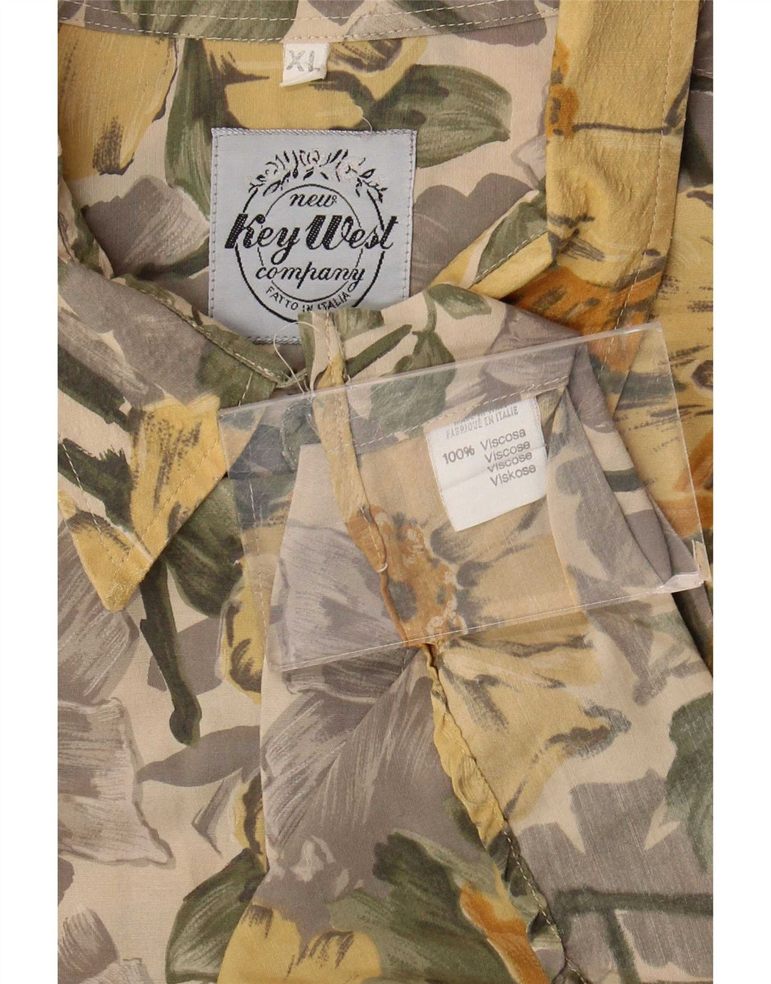 Key West herreskjorte XL flerfarvet blomsterviscose