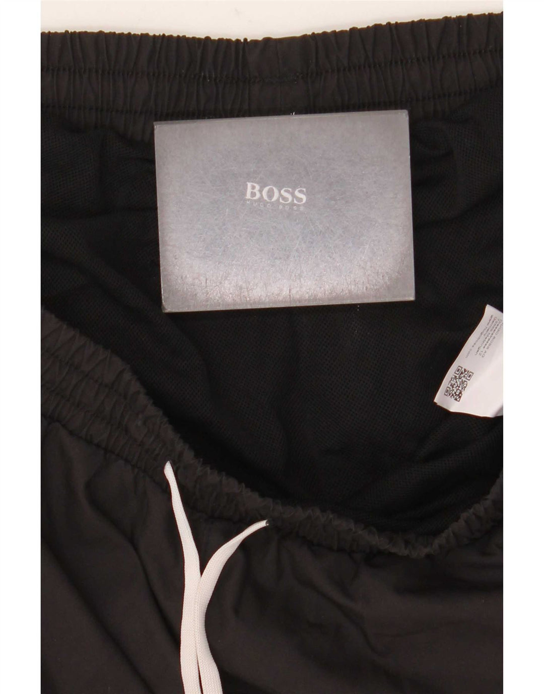 Hugo Boss Grafiske badeshorts til mænd, store sorte polyester