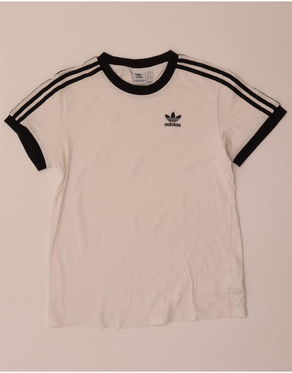 Adidas Womens T-Shirt Top UK 4 XS White Cotton