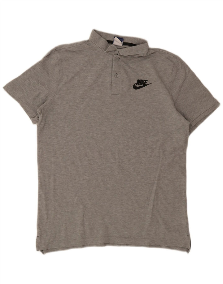 Nike Poloshirt til mænd, stor grå flækket bomuld