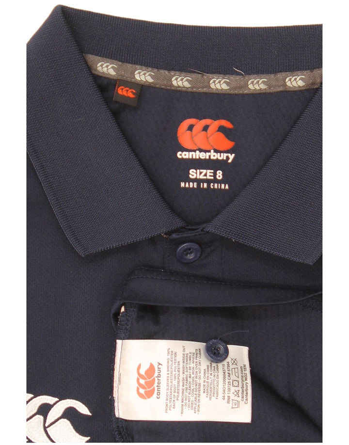 Canterbury Dame Polo Shirt UK 8 Small Navy Blue Polyester