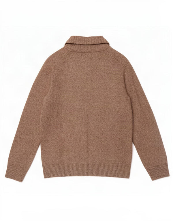 J. Crew Womens Polo Neck Jumper Sweater UK 14 Medium Beige Merino Wool