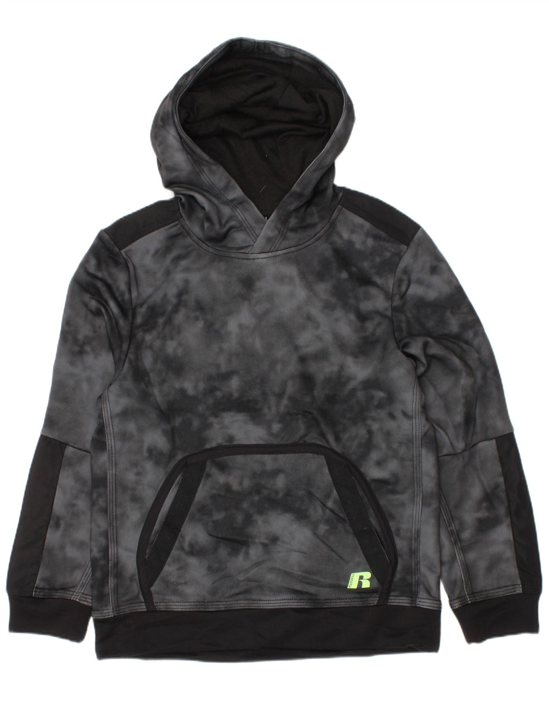 Russell Athletic Boys Hoodie Jumper 6-7 år Small Grey Tie Dye Polyester