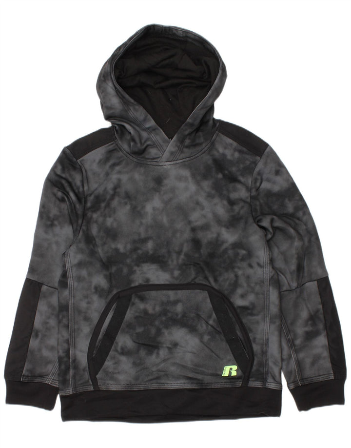 Russell Athletic Boys Hoodie Jumper 6-7 år Small Grey Tie Dye Polyester