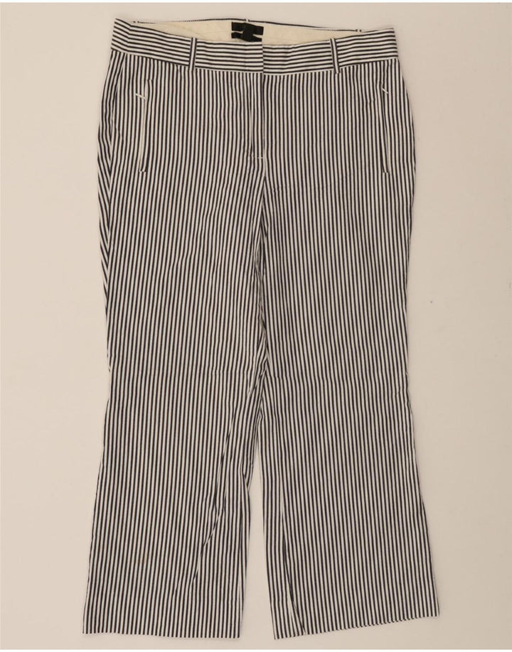 J. CREW Womens Cropped Trousers US 8 Medium W33 L24 Navy Blue Pinstripe Vintage J. Crew and Second-Hand J. Crew from Messina Hembry 