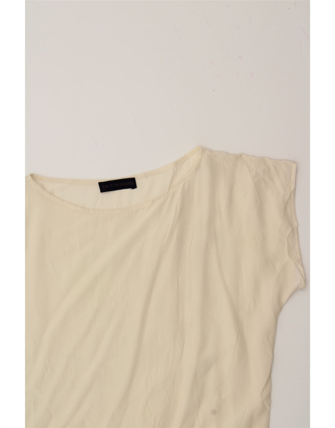 TRUSSARDI Womens Blouse Top UK 12 Medium Off White Vintage Trussardi and Second-Hand Trussardi from Messina Hembry 