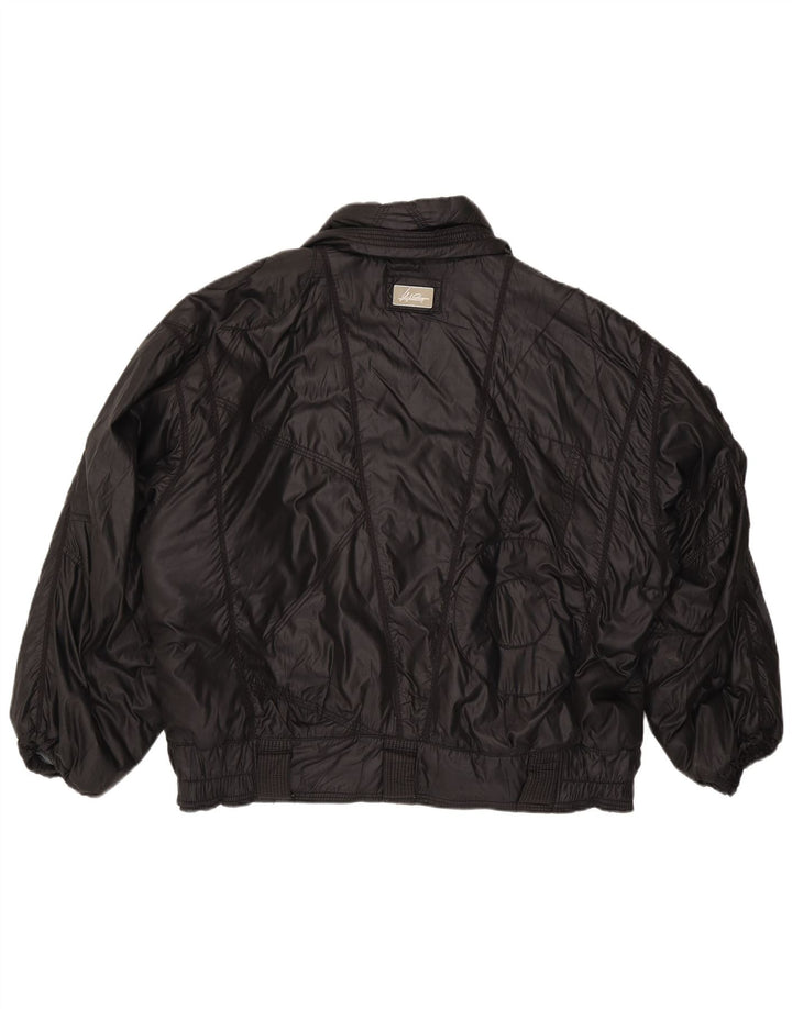 Vintage bomberjakke til kvinder IT 52 XL sort polyamid