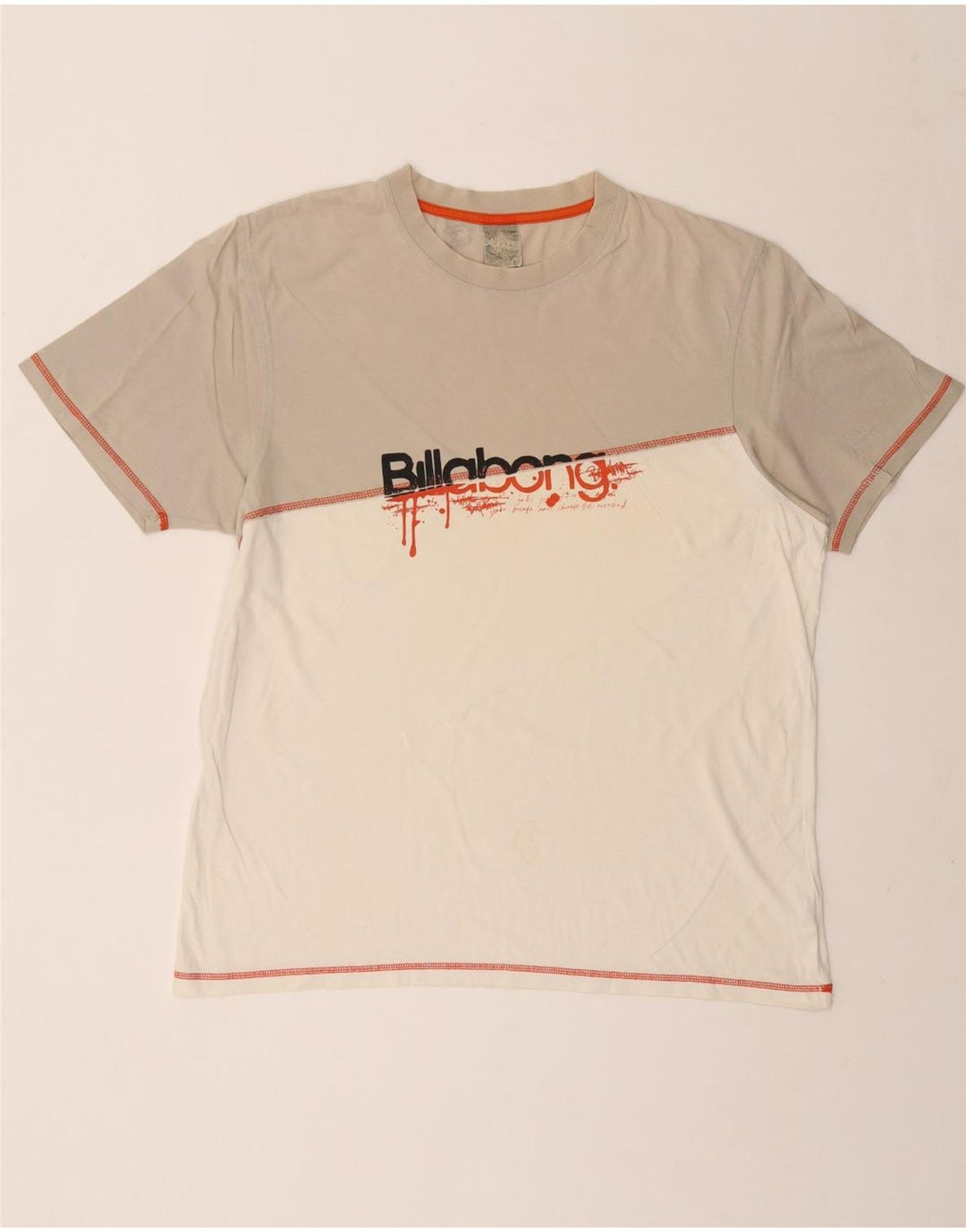 BILLABONG Herre Grafisk T-Shirt Top XL Hvid Colourblock Bomuld