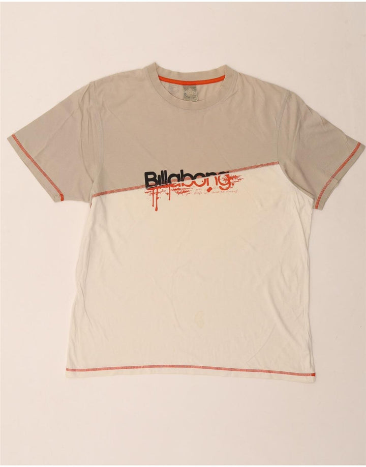 BILLABONG Herre Grafisk T-Shirt Top XL Hvid Colourblock Bomuld