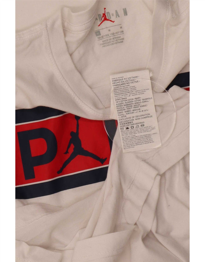Jordan Boys Grafisk T-Shirt Top 10-11 år Medium Hvid