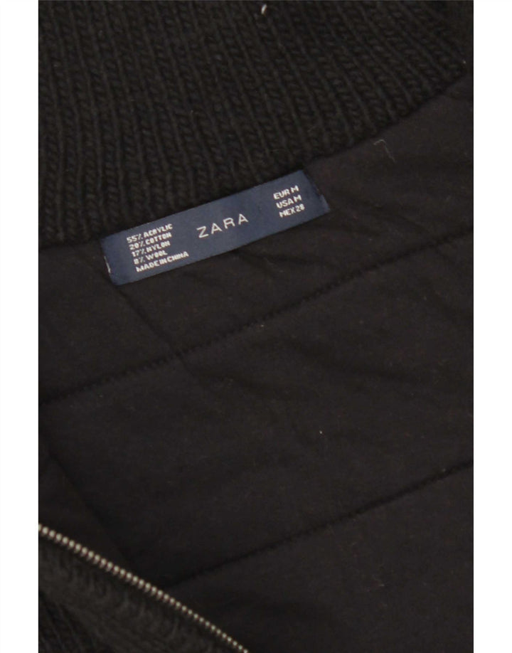 Zara Womens Knit Gilet UK 14 Medium Black Acryl