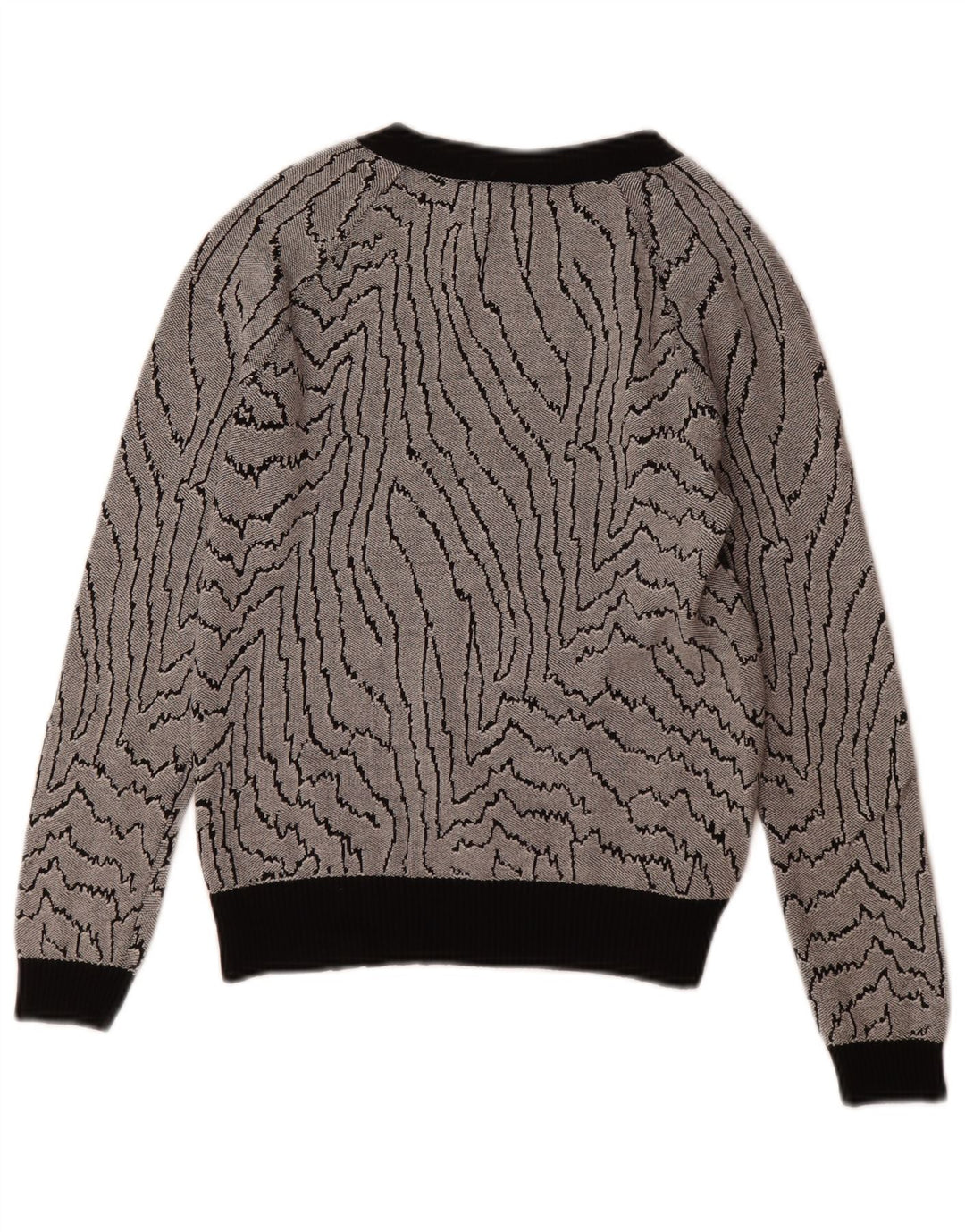 Reiss Sweatshirt med abstrakt mønster til kvinder UK 6 XS Sort viskose