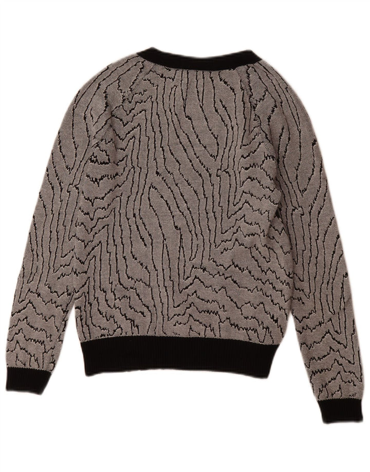 Reiss Sweatshirt med abstrakt mønster til kvinder UK 6 XS Sort viskose