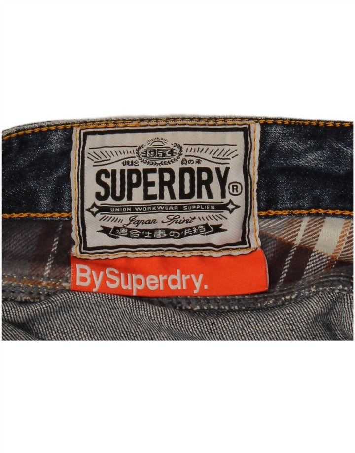 SUPERDRY Womens Distressed Denim Shorts W30 Medium Blue Cotton