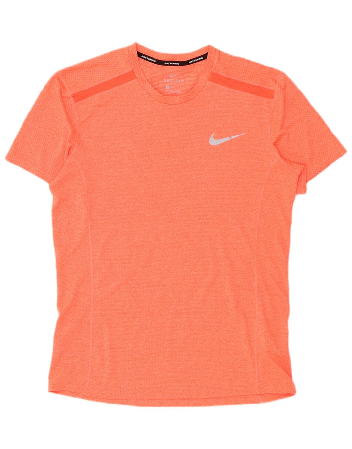 Nike Herre Dri Fit T-shirt Top Medium Orange Polyester