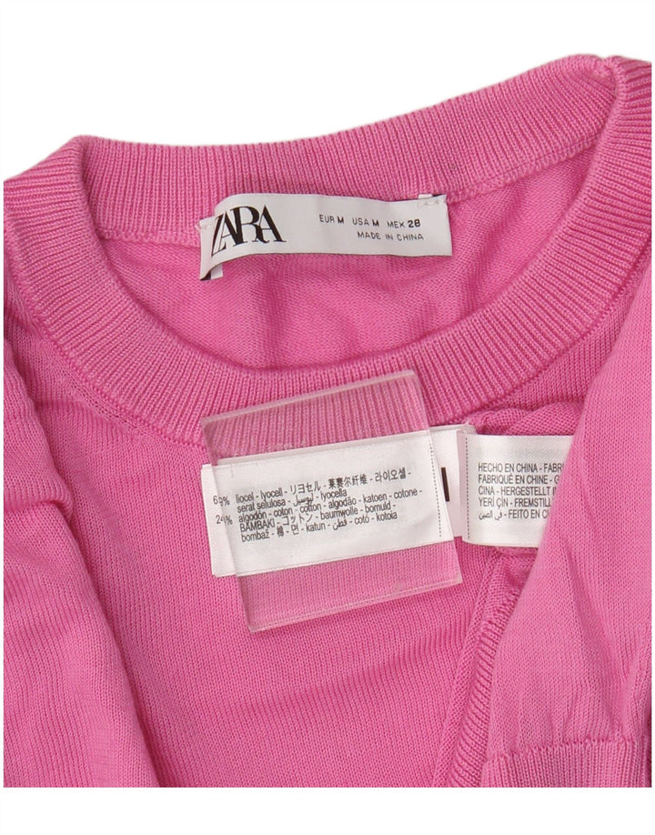 Zara Dame sweater med rund hals DK 12 Medium Pink Lyocell