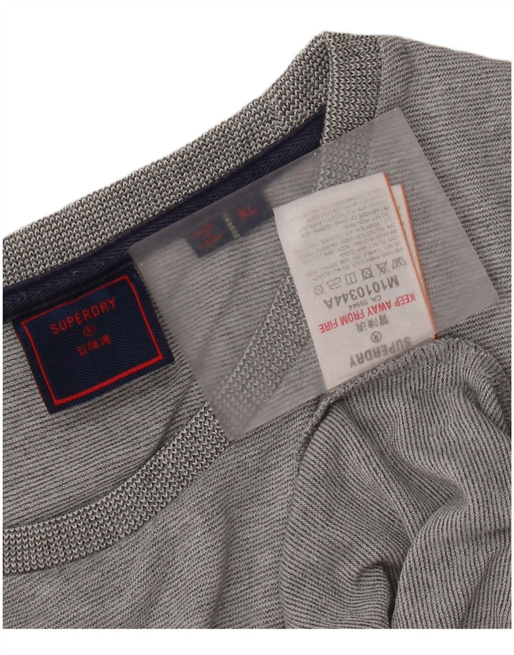 Superdry Grafisk T-shirt top til kvinder UK 18 XL Grå bomuld
