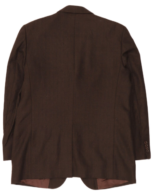 Vintage herre 3-knaps blazerjakke UK 38 Medium Brown Virgin Wool