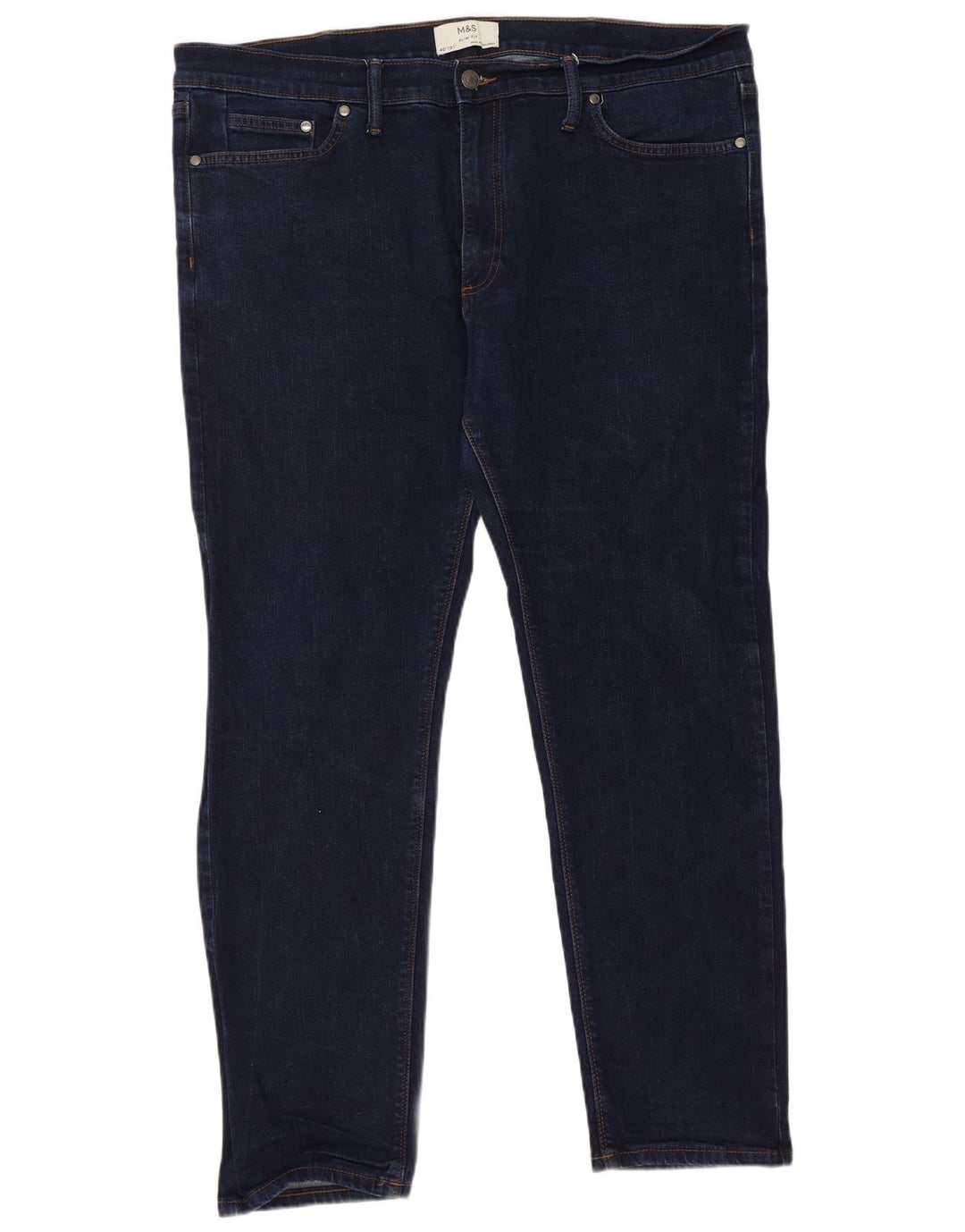 Marks & Spencer Dame Slim Jeans W40 L31 Marineblå Bomuld