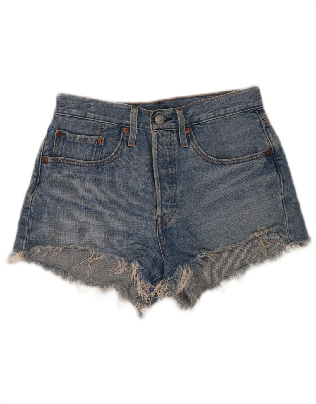 Levi's Womens 501 denimshorts W26 Små blå bomuld