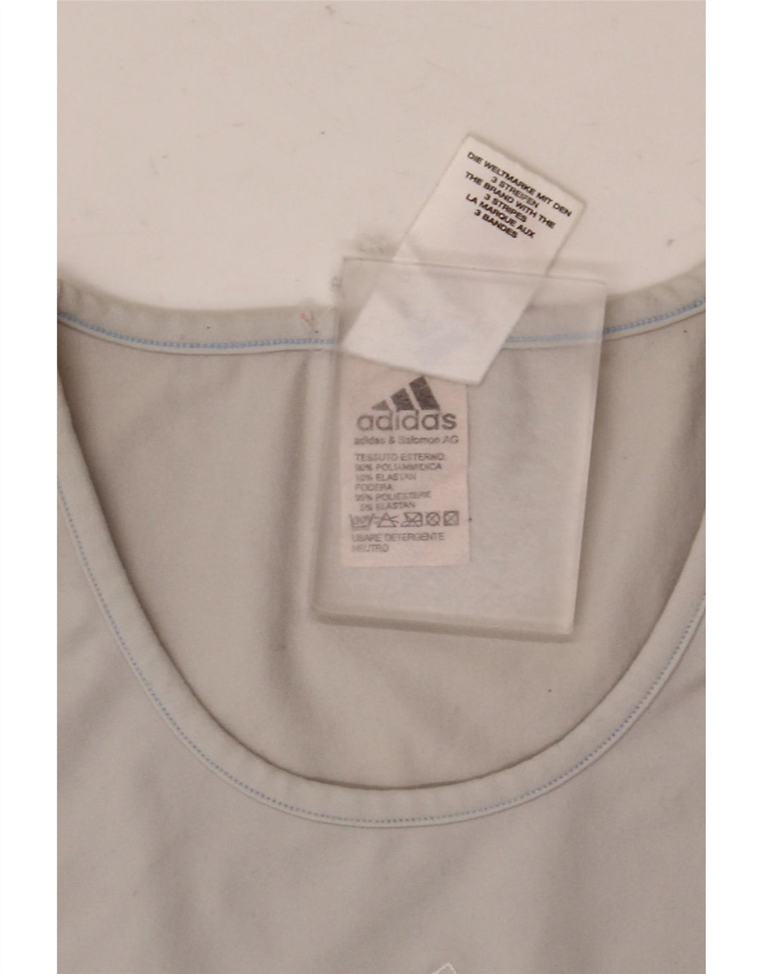 Adidas Dame T-Shirt Top UK 12 Medium Grå Polyamid
