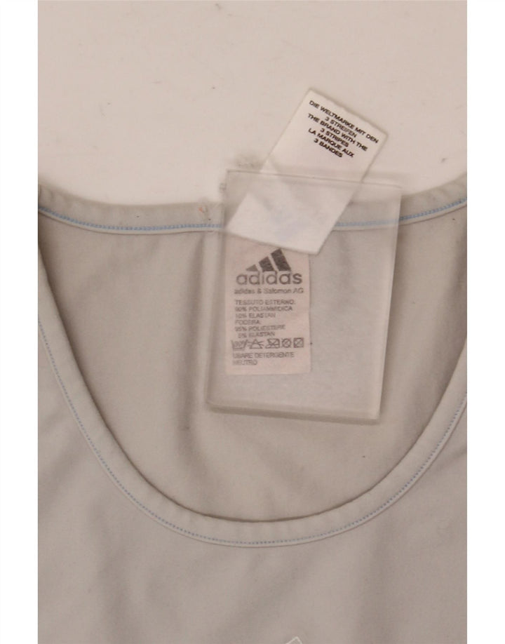 Adidas Dame T-Shirt Top UK 12 Medium Grå Polyamid