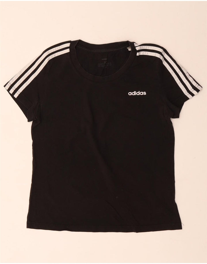 ADIDAS T-shirt top til kvinder DK 12/14 Medium Sort bomuld