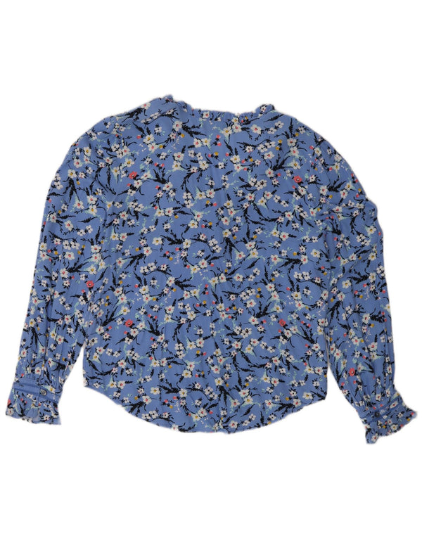 Marks & Spencer Dame Oversized skjortebluse UK 8 Small Blue Floral