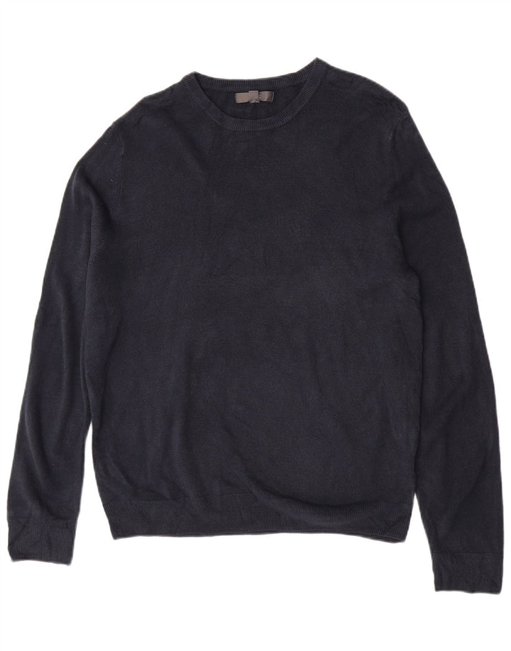 Marks & Spencer Herre sweater med rund hals, stor marineblå akryl