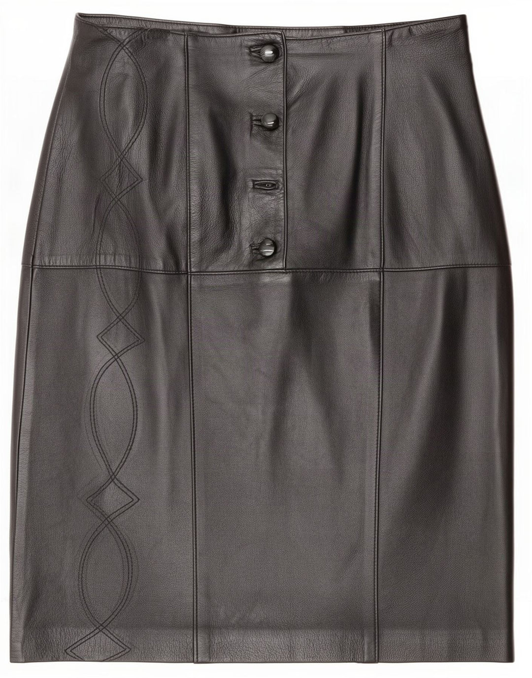 Bizzarro Dame Læder Nederdel IT 46 Large W32 Sort