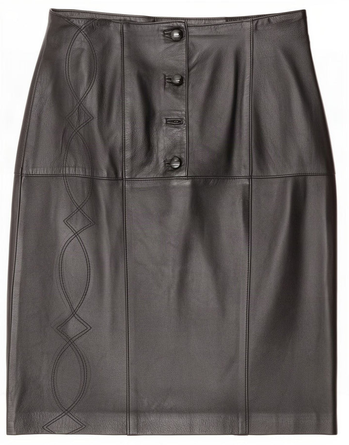 Bizzarro Dame Læder Nederdel IT 46 Large W32 Sort