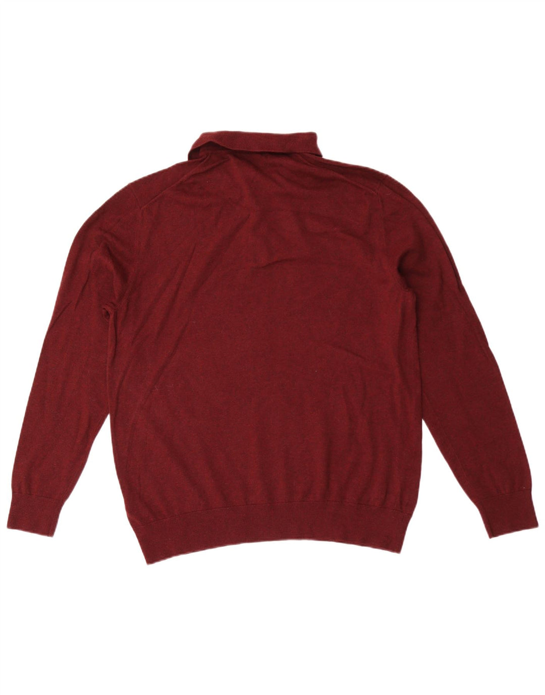 Marks & Spencer Herre Polo Neck sweater Medium Maroon Bomuld