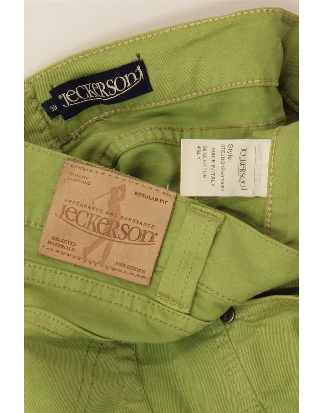 Jeckerson Straight Jeans til mænd W38 L28 Grøn bomuld