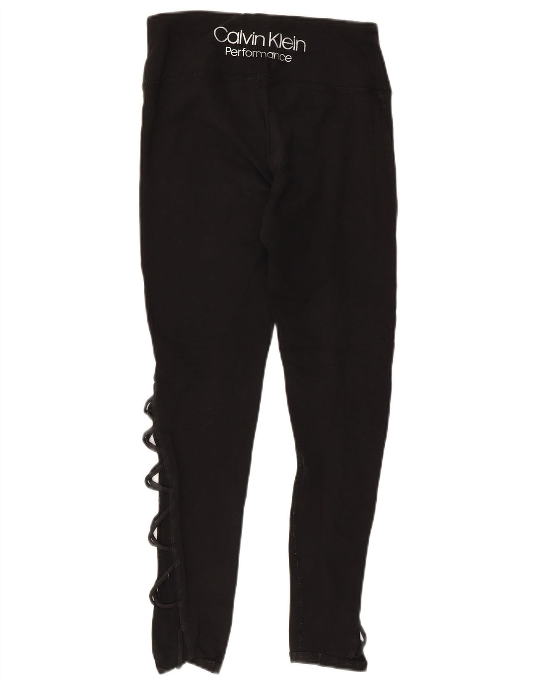 CALVIN KLEIN Grafiske Leggings til kvinder UK 10 Lille sort bomuld