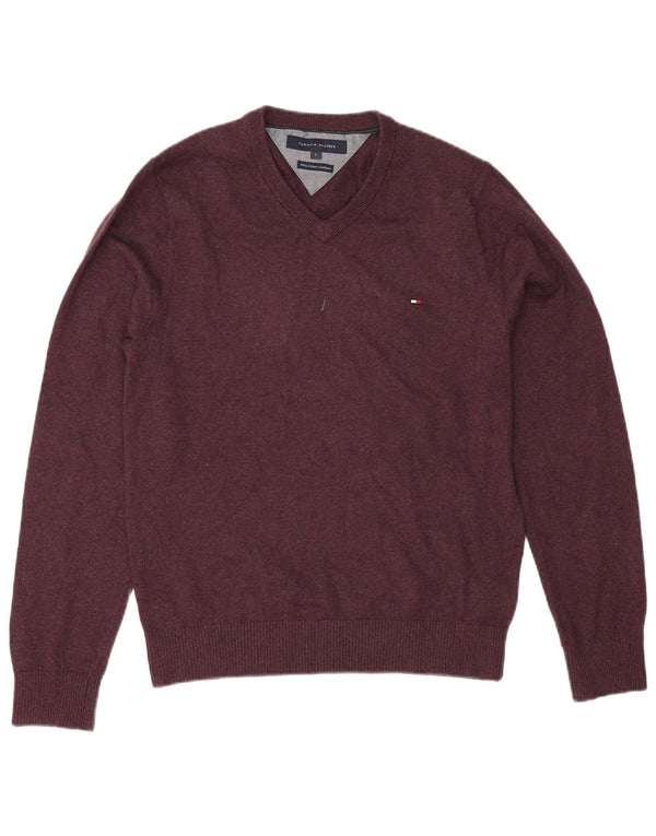 Tommy Hilfiger Herre V-hals sweater lille lilla bomuld