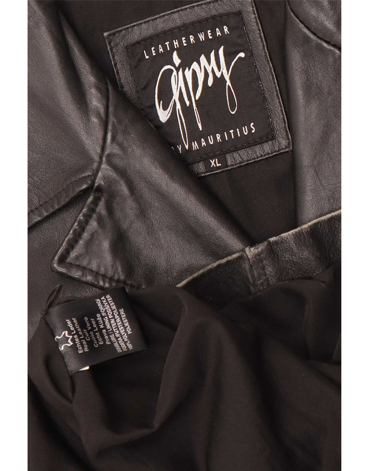 Gipsy Womens Trench Coat UK 18 XL sort læder
